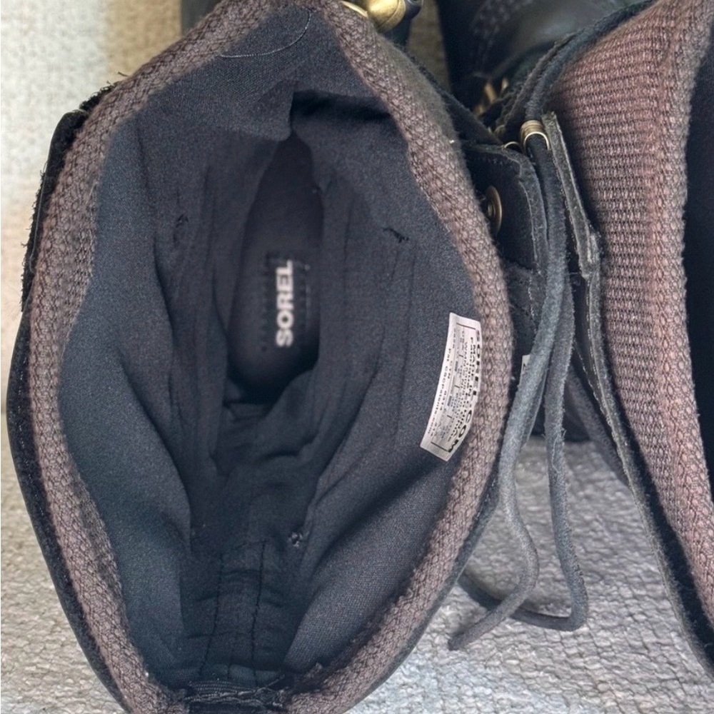 Sorel Conquest Carly Black Women's Winter Lace-Up Boots 8 - Picture 10 of 11